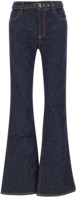 Philosophy di Lorenzo Serafini Donkerblauwe stretch jeans met uitlopende zoom Blauw Dames