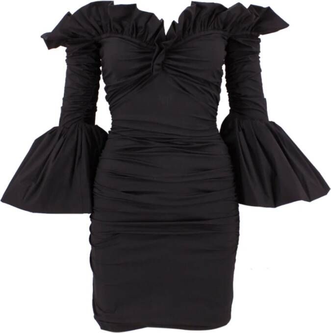 Philosophy di Lorenzo Serafini Black Taffeta Mini -jurk Zwart Dames