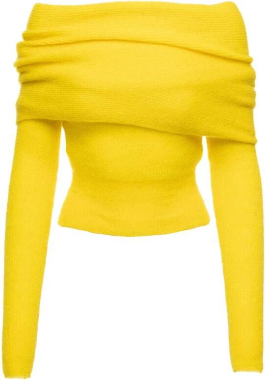 Philosophy di Lorenzo Serafini Gele Geribbelde Sweatshirts met Blote Schouders Yellow Dames