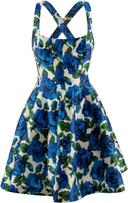 Philosophy di Lorenzo Serafini Gedrukte polyester mini -jurk Blauw Dames