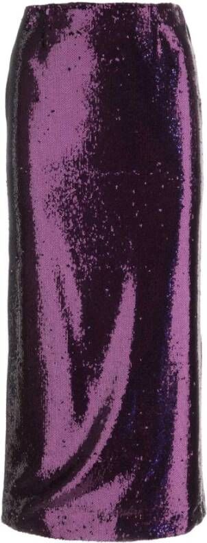 Philosophy di Lorenzo Serafini Glamoureuze Paarse Pailletten Maxi Rok Purple Dames