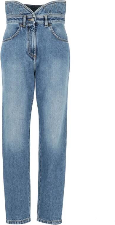 Philosophy di Lorenzo Serafini Hoge taille jeans met geborduurd logo Blauw Dames