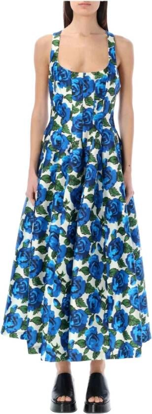 Philosophy di Lorenzo Serafini Blauwe bloemenprint uitlopende jurk Blauw Dames - Foto 3