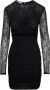 Philosophy di Lorenzo Serafini Zwarte Chantilly Kant Gerimpelde Minijurk Black Dames - Thumbnail 1