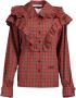 Philosophy di Lorenzo Serafini Schotse Schilderijen Ruches Shirt Rood Dames - Thumbnail 1