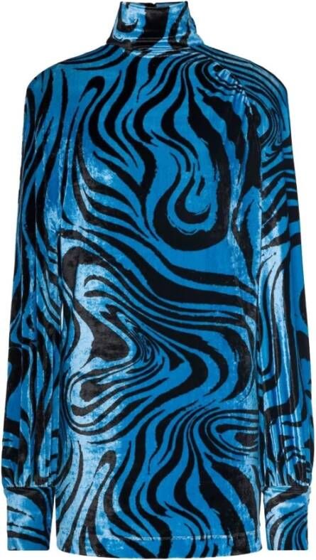 Philosophy Di Lorenzo Serafini Jurk met abstracte print Blauw - Foto 2