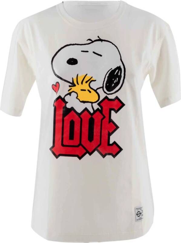 Philosophy di Lorenzo Serafini Snoopy Love Grafische Print T-shirt Wit Dames