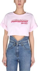 Philosophy di Lorenzo Serafini T-Shirt With Rubber Logo Roze Dames