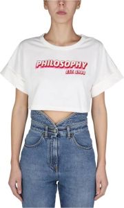 Philosophy di Lorenzo Serafini T-Shirt With Rubber Logo Wit Dames