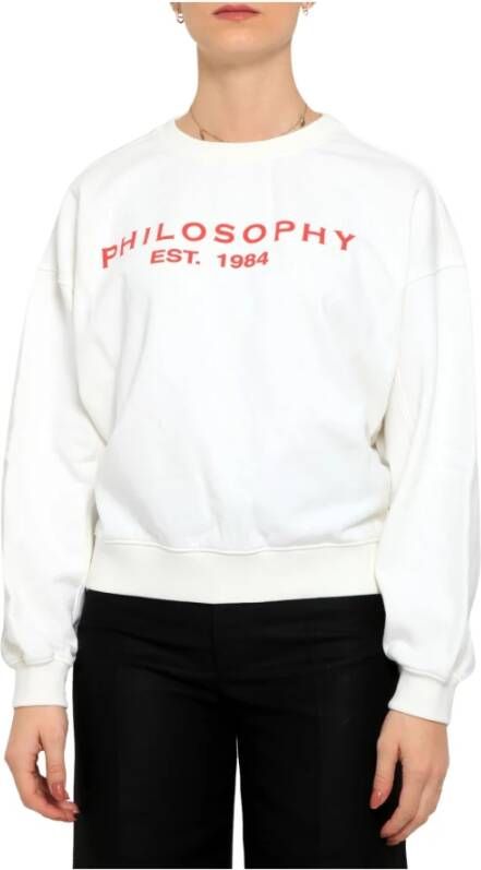 Philosophy di Lorenzo Serafini Witte Katoenen Sweatshirts met Logo Print White Dames