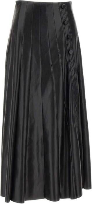 Philosophy di Lorenzo Serafini Zwarte rok van gecoat materiaal met decoratieve knopen Zwart Dames