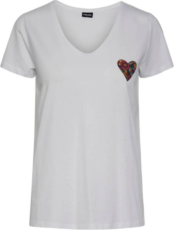 Pieces Dames-T-shirt New Billy White Dames