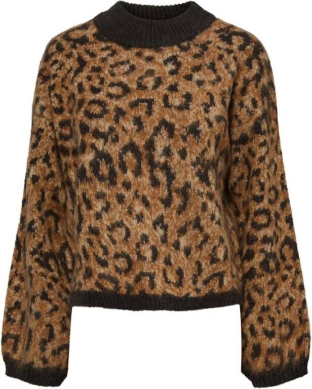 Pieces Gebreide pullover met dierenprint model 'NOELLA'