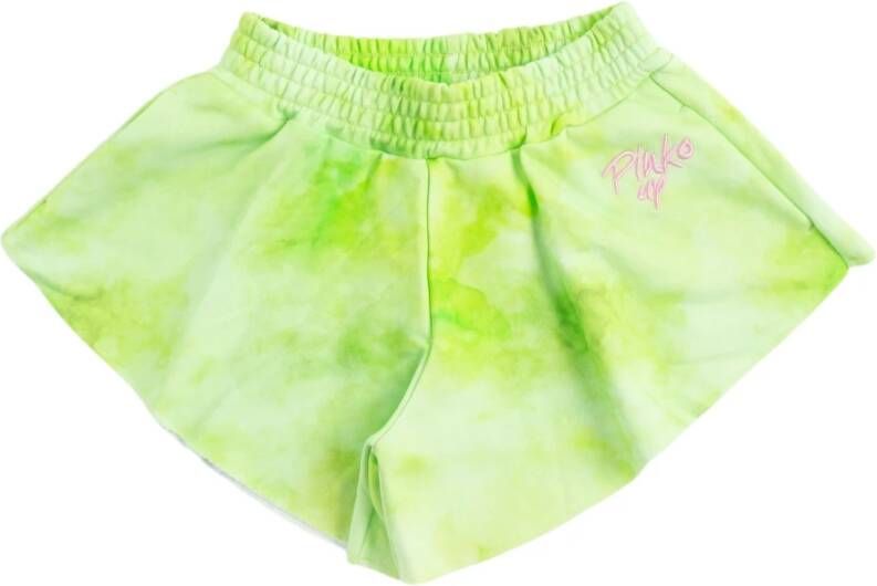 Pinko Katoenen Shorts met Elastische Taille Green Dames