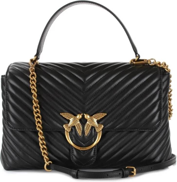 Pinko Gewatteerde schoudertas met Love Birds gesp Black Dames - Foto 5