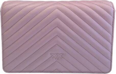 Pinko 100063a0gky13Q Love Classic Sheep Nappa Chevron Lila Paars Dames