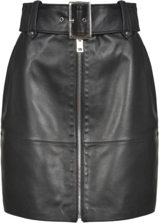 Pinko 4 leather skirt cake Zwart Dames