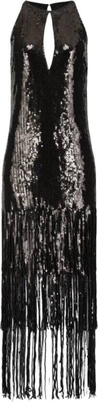 Pinko Acerola Abito Paillettes CON Frange Zwart Dames