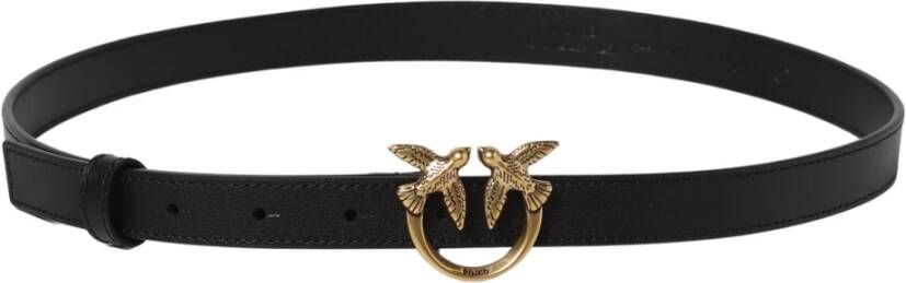 Pinko Love Logo-Buckle Belt Zwart Dames