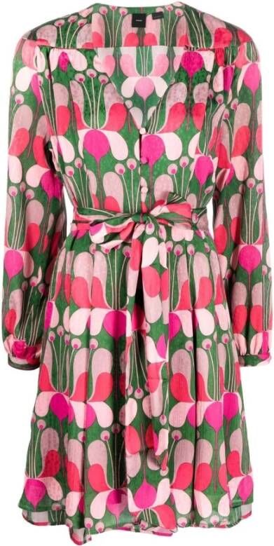 Pinko Agata Jacquard Mini Dress Roze Dames