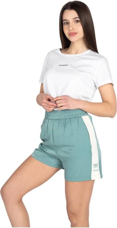 Pinko Hoge Taille Shorts met Zijzakken Green Dames