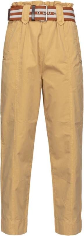 pinko Avida Pantalone Pj704 Pelleovo Geel Dames