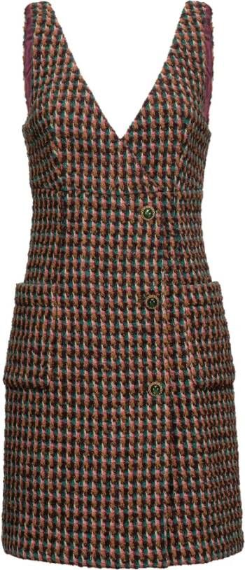 Pinko Multicolor Tweed Jurk voor Vrouwen Multicolor Dames