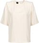 Pinko Baffuto Blusa Crepe DE Chine Jacquard Logo Wit Dames - Thumbnail 1