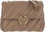 Pinko Gewatteerde leren Love Birds schoudertas Beige Dames - Thumbnail 1