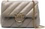 Pinko Grijze Leren Schoudertas Love Birds Gray Dames - Thumbnail 1
