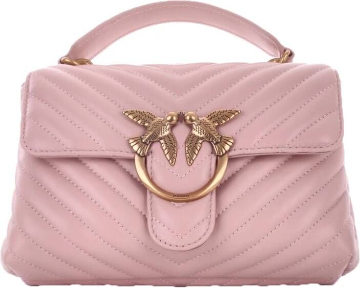 Pinko Gewatteerde Mini Handtas met Love Birds Logo Pink Dames