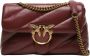 Pinko Maxi Oblique Gewatteerde Bordeaux Leren Tas Red Dames - Thumbnail 5