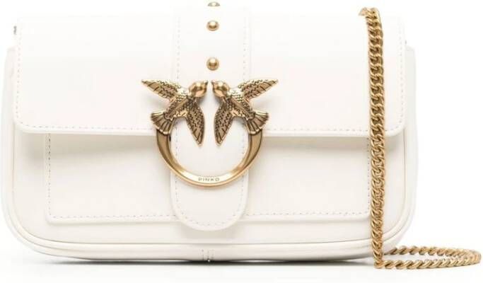 Pinko Crossbody Tas met Studs en Ketting Schouderband White Dames - Foto 13