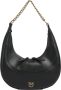 Pinko Zwarte Brioche Tas Zachte Halvemaanvorm in Leer Black Dames - Thumbnail 1