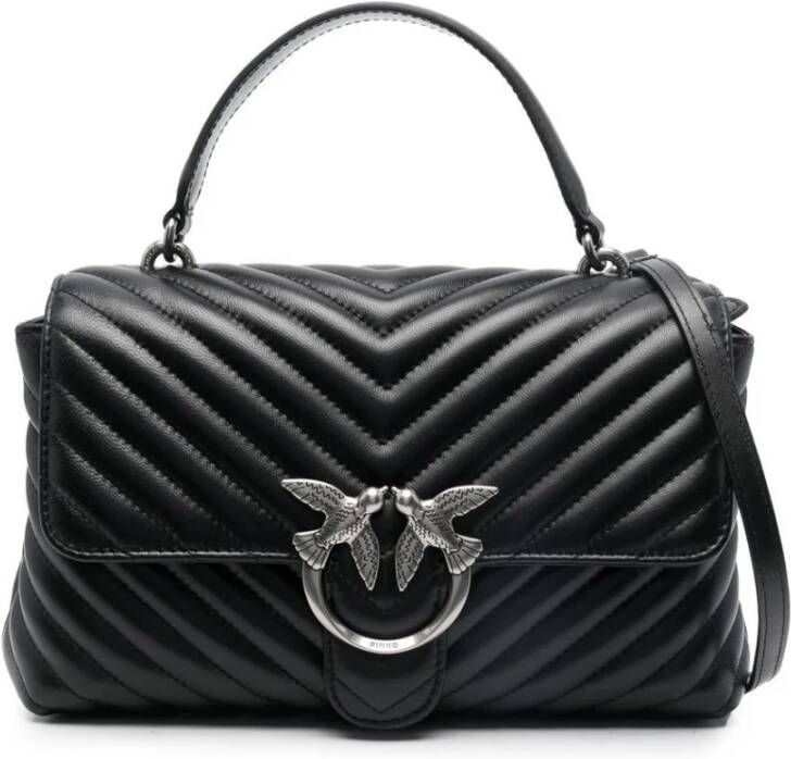 Pinko Klassieke Sheep Nappa Chevron Gewatteerde Handtas Black Dames - Foto 5