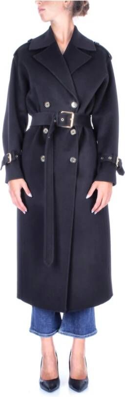 pinko Belted Coats Zwart Dames