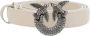 Pinko Witte Leren Riem met Love Birds Diamond Cut Gesp White Dames - Thumbnail 1