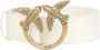 Pinko Hoog Taille Zacht Leren Riem met Love Birds Diamond Cut Gesp Wit Dames - Thumbnail 4