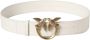 Pinko Hoog Taille Zacht Leren Riem met Love Birds Diamond Cut Gesp Wit Dames - Thumbnail 4