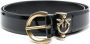 Pinko Tumbled leren Riem met Love Birds detail Black Dames - Thumbnail 1
