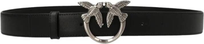 Pinko Love Birds Leren Riem met Metalen Gesp Black Dames - Foto 7