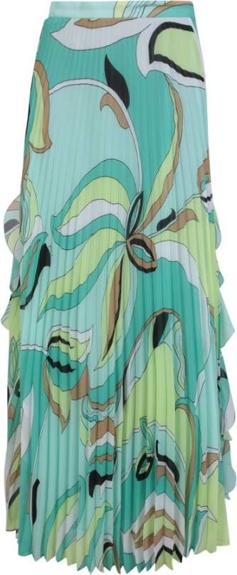 Pinko Betoverende Aqua Groene Bloemenrok Meerkleurig Dames
