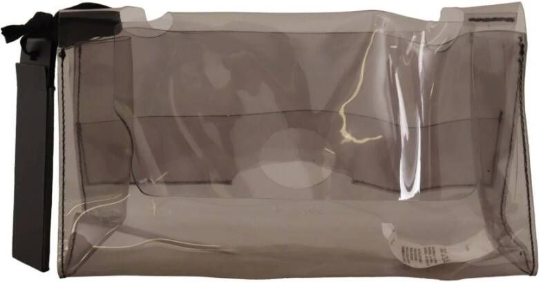 Pinko Black Clear Plastic Transparent Pouch Purse Clutch Bag Zwart Dames