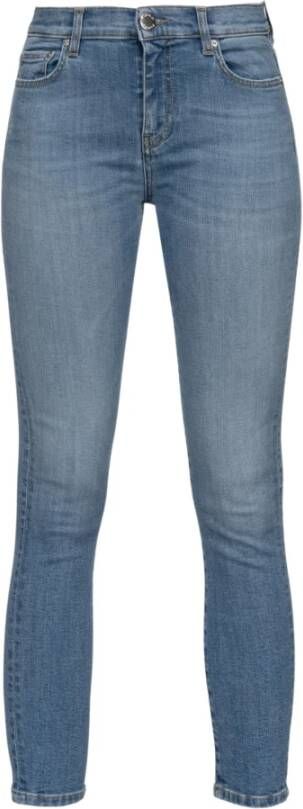 Pinko Blauwe Cropped Skinny-Fit Jeans Blauw Dames