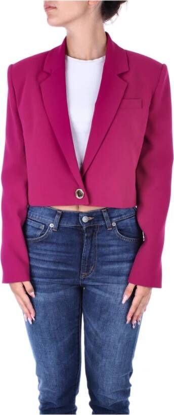 Pinko Brede Leren Riem Love Birds Purple Dames