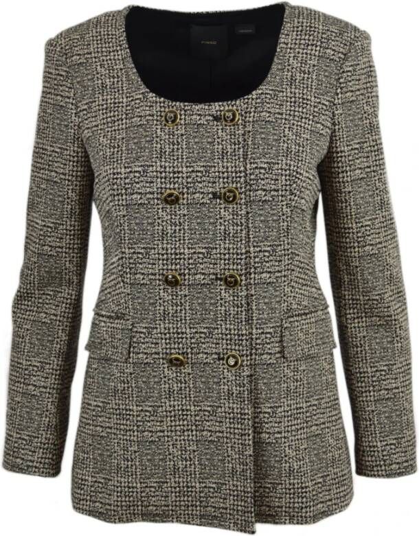 Pinko Elegante Geborduurde Jas Brown Dames