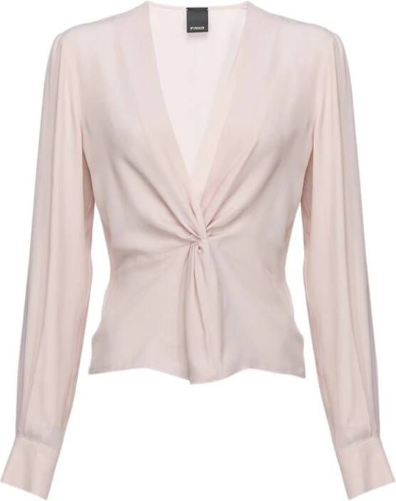 Pinko Zijden blouse met twist detail Pink Dames