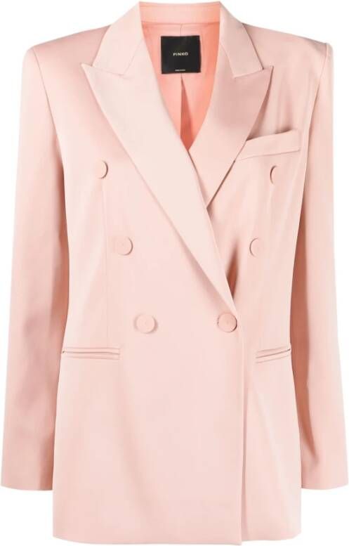 Pinko Roze Satijnen Blazer Dameskleding Pink Dames