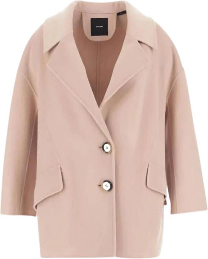 Pinko Single-Breasted Coats Beige Dames