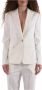 Pinko Witte Linnen Blend Peak Revers Blazer White Dames - Thumbnail 6